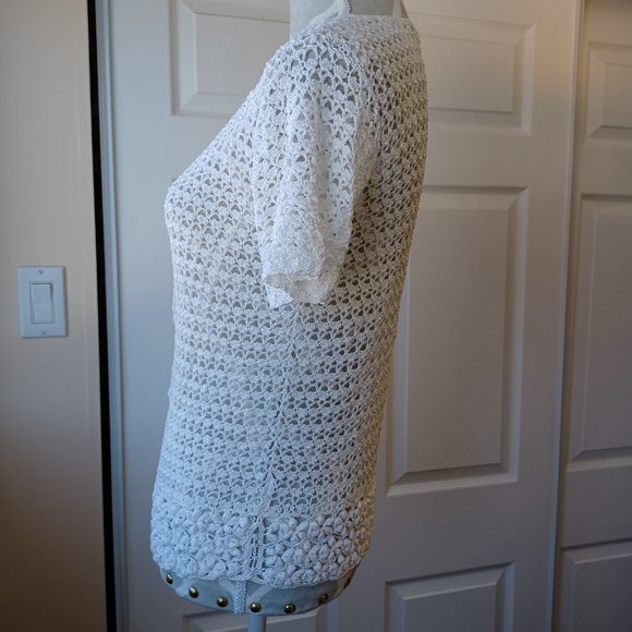 Beta's Choice White Crocheted Sweater - (3194) - Picture 2 of 11